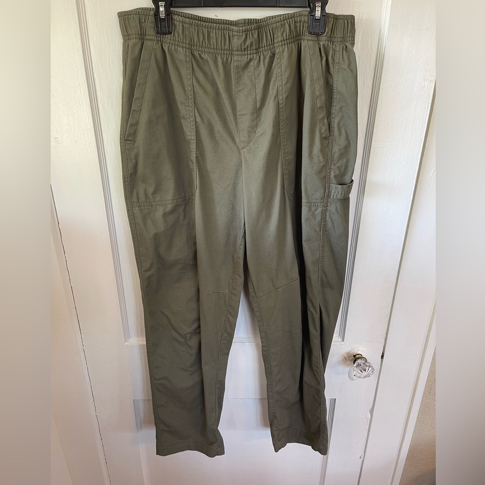 Old Navy, Size L, pull on pants, high rise, olive green, only worn once
